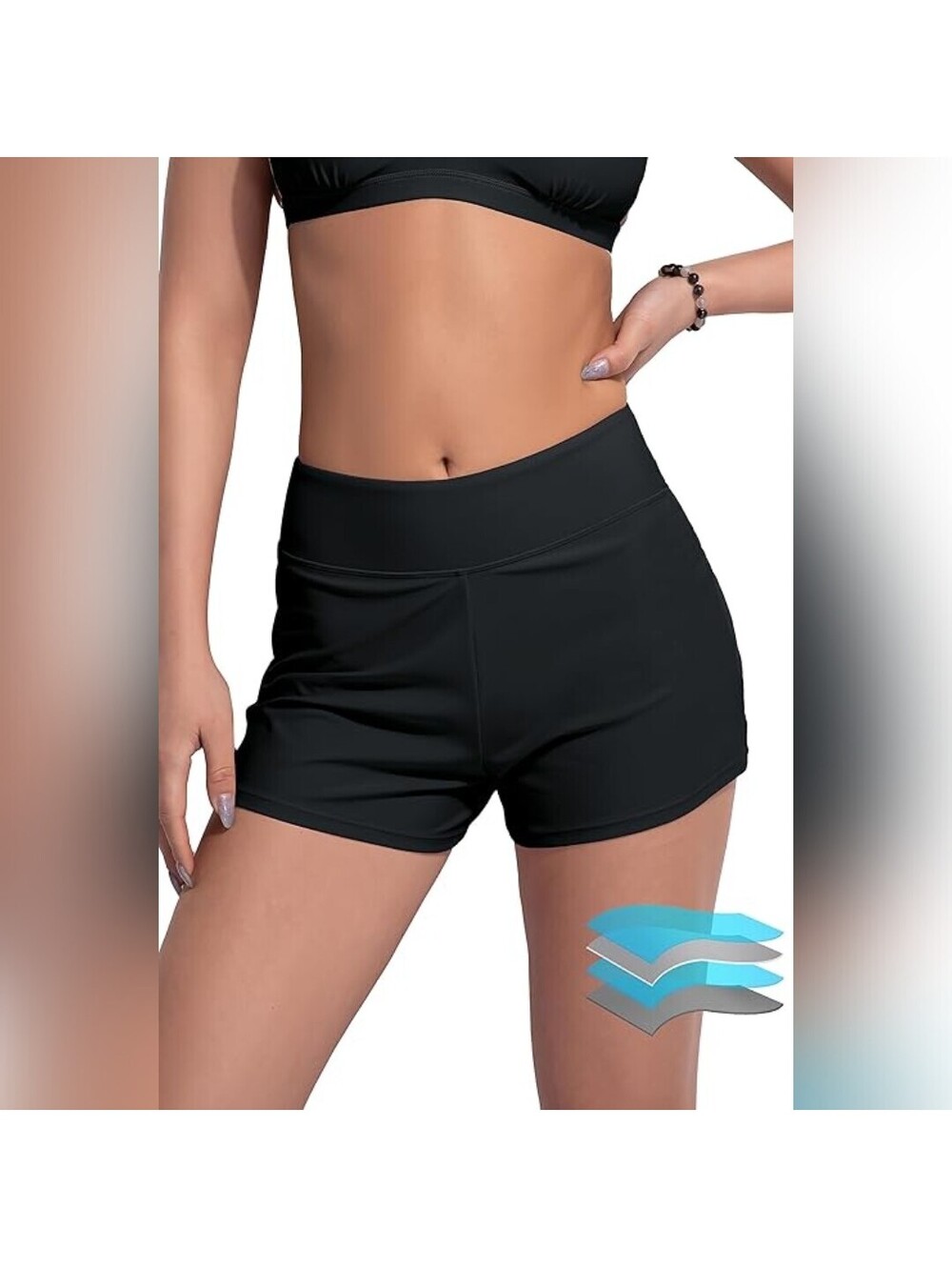 NWT Beautikini Period High Waisted Full Coverage Swim Shorts, Medium
